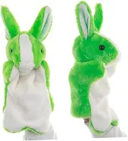 1Pc Green Rabbit Plush Hand Puppet for Story Telling Role Play Accessory for Parent Interaction and Party Favors Soft and Safe