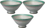 Set of 3 Green Water Ohei [5.0 x 2.4 inches (12.7 x 6 cm)] [Rice Bowl]