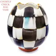 Mackenzie Courtly Check Egg Vase Childs New
