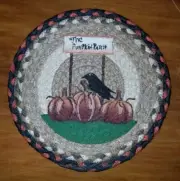 Braided Rug Candle Mat / Trivet / Pumpkin Patch & Crow / Country Farmhouse