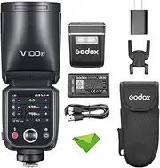 Godox V100 V100-F 100Ws Flash for Fuji Camera TTL Speedlight, 1/8000 HSS, 400 Full Power Flashes, 1.7s Recycle Time, 2.4G Wireless with External Flash, Touchscreen Flash for Fujifilm (Godox V100F)