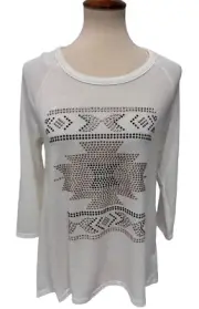 Charlotte Russe women's top code glow day open back 3/4 sleeve size L