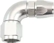 Aeroflow Stepped 90 Degree End -8 Hose to -10An Reducer Hose End Silvteflon - AF573-08-10DS