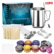 122Pcs DIY Candles Making Kit Soap Craft Tool Set Pouring Melting Pot Wicks Wax