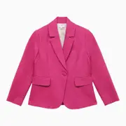 [Chloé] Pink single-breasted jacket in linen and cotton 8 Y Pink