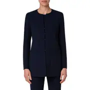 Akris Double Face Stretch Wool Jacket in Navy at Nordstrom, Size 10