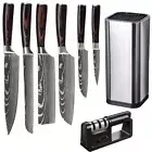 Stainless Steel Kitchen Chef Knife Set Japanese Damascus Pattern Cleaver Knives