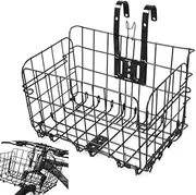 YUNNUO Lift-Off Front Bike Basket with Handles - Rust Proof Easy Installation on Front Handlebar - Bike Basket
