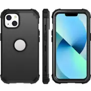 For iPhone 14 Plus Case, Protective Triple-layer Armour Cover, Black