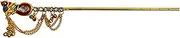 VRINDAVANBAZAAR.COM Metal Peacock Flute for Krishna; Flute Length- 22 cm
