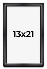 13x21 Shadow Box Frame Black | 1.25 inches Deep Real Wood Contemporary Shadowbox