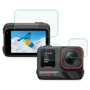 For Insta360 Ace Pro 2 PULUZ 3 in 1 Rear & Front Screen and Lens Tempered Glass Film (Transparent)