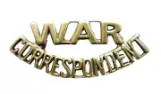 War Correspondent Shoulder Title Brass Metal