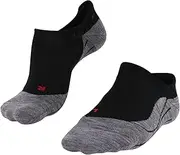 [FALKE] Women's TK5 Wander Invisible Hiking Socks Merino Wool Black Grey No-Show Socks Thin Lightweight Padded Cushioned Sole Breathable Quick Dry Anti-Blister 1 Pair