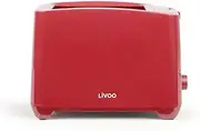 [LIVOO] Toaster 2 Slots DOD162N - 650-750W, 3 Functions, 7 Levels, Removable Crumb Catcher Tray, Chilean Red