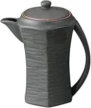 Black Bizen Dashi Pot (Large) 3.1 x 6.3 inches (8 x 16 cm), 13.5 fl oz (400 cc) | Dashi Inlet |