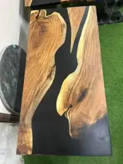 Epoxy Table Black Dining Table Epoxy Coffee Table Resin Table River Table Decor