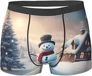 [YANYU] Merry Christmas Cute Snowman Print Stylish Men Briefs Breathable Stretch Lightweight Comfortable for All Day Wear
