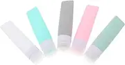 PAMINGONO 5Pcs Travel Bottles 80ml Leak Proof Refillable Containers for Shampoo Lotion and Cosmetics for Outdoor Travel and TSA Approved Toiletries Assorted Colors