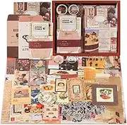 BLAZDEVE Scrapbook Kit with Scrapbooking Supplies Stickers, Aesthetic Scrapbook Paper, Washi Stickers, Tape, A6 Notebook Art Journaling Kit for Junk Journal DIY for Adults Teens (Vintage)