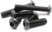 50PCS/100PCS M3 M4 M5 Grade 10.9 Alloy Steel Screws Hex Socket Round Head Cap Black Screw Furniture Fastener Bolt(M4 100PCS,20mm)