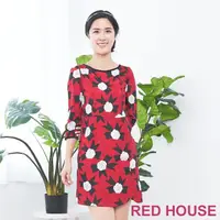 在飛比找momo購物網優惠-【RED HOUSE 蕾赫斯】玫瑰印花洋裝(紅色)