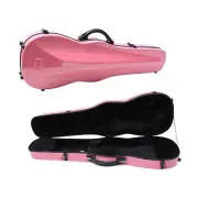 4/4 Violin Case Carbon Fiber Hard shell with straps,handle Pink Strong light
