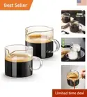 Espresso Cups Set of 2, 4 OZ Double Spouts Cups, Espresso Shot Glasses, Milk ...