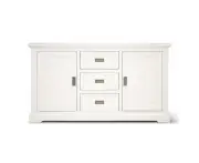 ANIKA SOLID ACACIA WOOD SIDEBOARD BUFFET 2-DOORS 3 DRAWERS IN VIVID WHITE