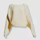 $395 Róhe Women's Ivory Effie Pleated Boatneck Blouse Top Size 36 FR (4 US)