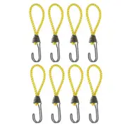 8Pcs Bungee Cord with Hooks 6.3" Rubber Bungee Cords for Outdoor, Yellow