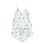 [Olivia Von Halle] Olivia Von Halle Shell-print Silk Shorts XS GREEN/WHITE