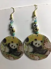 Chinese Panda Earrings, Very Light Weight, By Gary Clark, Finished Back