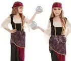 Mystical Gypsy Fortune Teller Renaissance Esmeralda Girls Costume Age 4-12