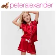 BNWT PETER ALEXANDER GIRLS KIDS SATIN PJ SET SIZE 14(RED HEARTS) RRP $79.95