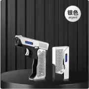 2 in 1 Jet Flame Lighter Windproof Creative Foldable Gun Arc Lighter Silver