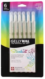 Sakura Gelly Roll Stardust Bold Point Pens 6/Pkg-Clear