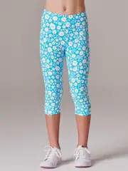 Girls Activewear Workout Leggings. Running Bare 3/4 Tights