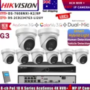 HIKVISION 4MP ColorVu 3.0 Dual Mic IP Camera DS-7608NXI-K2/8P 8CH NVR System Lot
