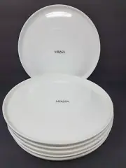 Set of 6 Mikasa Samantha Solid White Bone China 11" Dinner Plates New