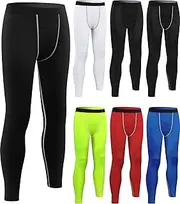 [Hicarer] 6 Pack Men's Compression Pants Workout Pants Athletic Compression Leggings Running Tights for Men Sport Supplies