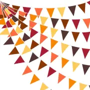 32Ft Fall Triangle Flag Fabric Pennant Garland Bunting for Fall/Thanksgiving/Dec