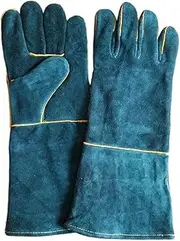 zolyet 16'' -Bite Safe Gloves Ultra Long Green Pets B Protective Gloves for Catch Dog Cat Reptiles Animal DarkGreen 16inch