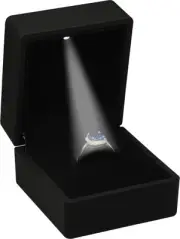 LED Black Ring Box for Proposal, Wedding, Engagement - Luxury Jewelry Gift Bo...