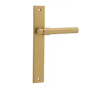 Iver Helsinki Door Lever Handle on Rectangular Backplate Brushed Brass