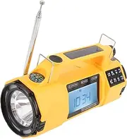 NOAA Weather Alert Emergency Radio, AM/FM/SW, Hand Crank Solar Battery AC Power, Portable with Flashlight, Emergency Radio for Survival, Camping