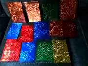 Lot of 17 flat Embossed Foil Cards Use in Junk Journals & Other Crafts handmade