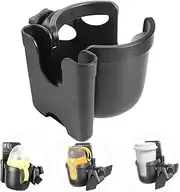 Hemousy Universal Cup Holder,2in1 Stroller Bottle Holder with Phone Holder 360 Degrees Rotation Large Caliber Drink Rack for Pushchair Crib Bicycle Wheelchair Walker Scooter Fishing Rod Treadmill