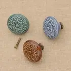 Ceramic Pull Handle Knob Cabinet Dresser Pull Door Flower Cupboard Knobs Pull