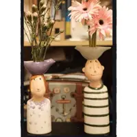 在飛比找ETMall東森購物網優惠-裝飾擺件鮮花瓶人頭花盆陶瓷創意可愛個性北歐水培家用插干花陽臺